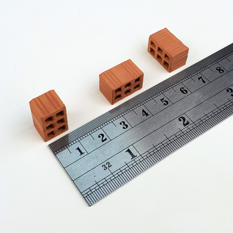 21010 - 1/2 Τούβλα Κόκκινα 1:10  (25 τμχ) - Hobbycity.gr - Aedes