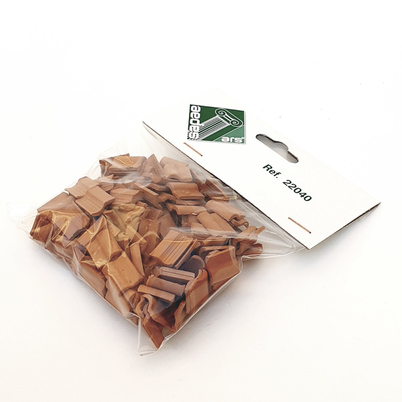 22040 - Κεραμίδια Ρωμαϊκού τύπου Κόκκινα 1:20  (150 τμχ) - Hobbycity.gr - Aedes