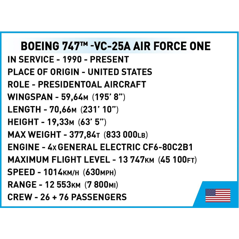 26610 - Boeing 747 Air Force One - Hobbycity.gr - COBI