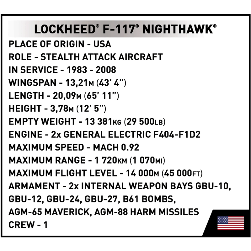 5903 - Lockheed F-117 Nighthawk - Hobbycity.gr - COBI