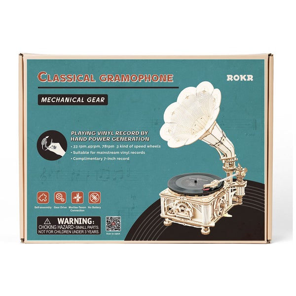 LKB01 - Classical Gramophone με 3 Μελωδίες από Δίσκο Βινυλίου: The merry gent, Memory of a dance, The giant killers - Hobbycity.gr - Rokr