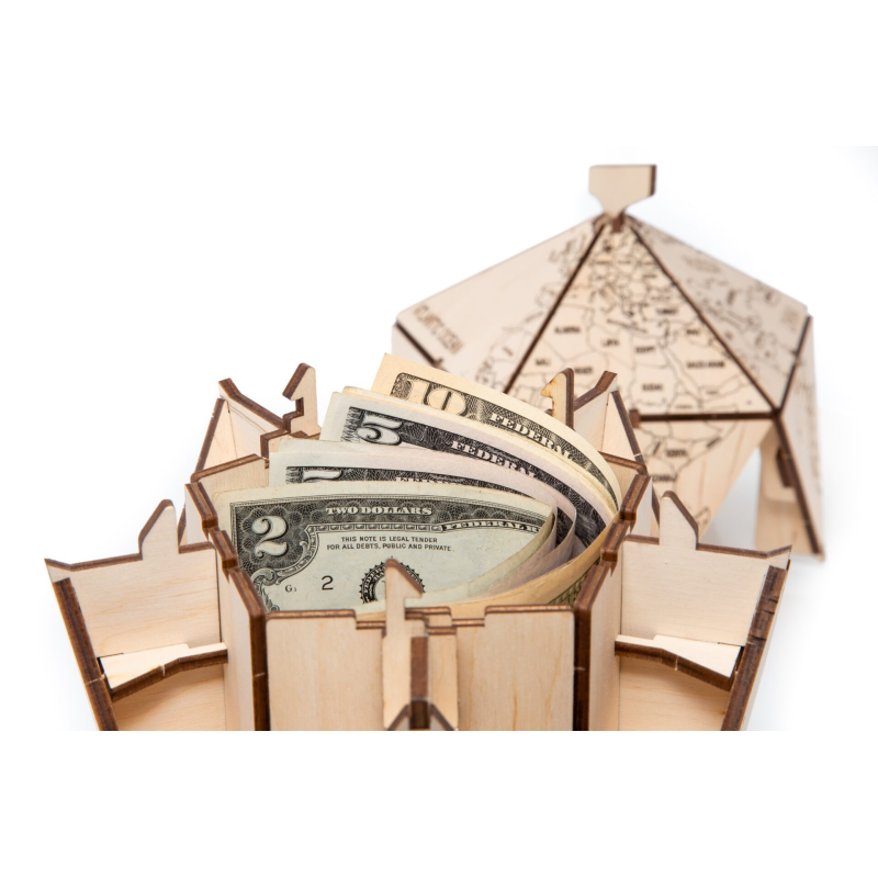 001386 - Icosahedral Globe (Μπλέ) - Hobbycity.gr - EWA ECO-WOOD-ART