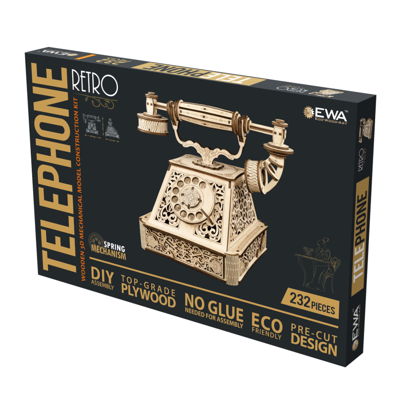003861 - Retro Telephone - Hobbycity.gr - EWA ECO-WOOD-ART