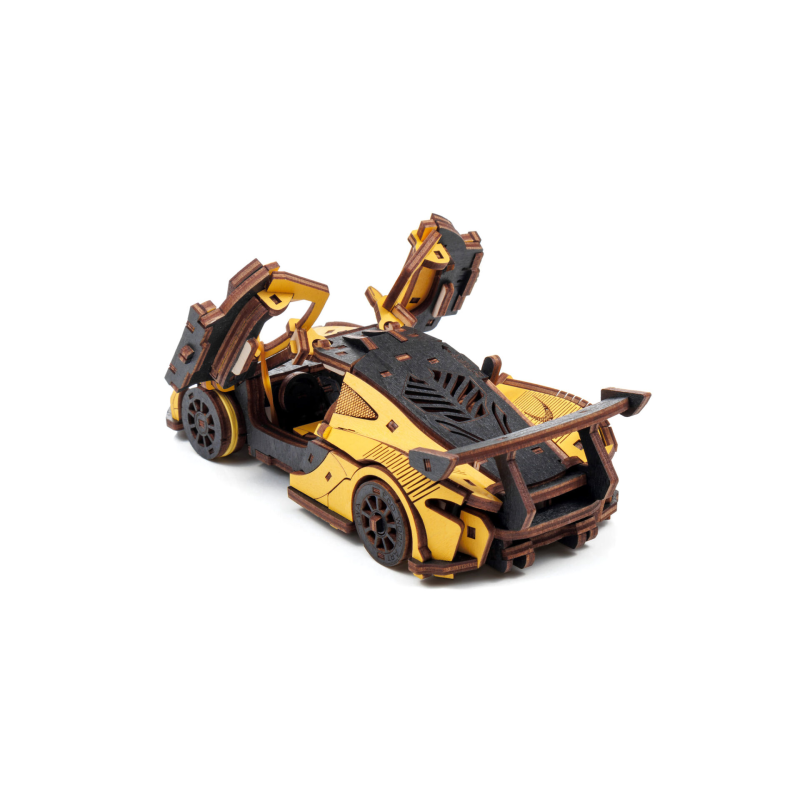 004042 - Racing car – Κίτρινο με Κίνηση - Hobbycity.gr - EWA ECO-WOOD-ART