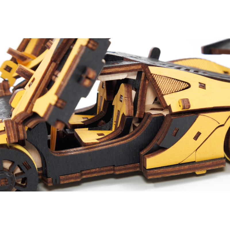 004042 - Racing car – Κίτρινο με Κίνηση - Hobbycity.gr - EWA ECO-WOOD-ART