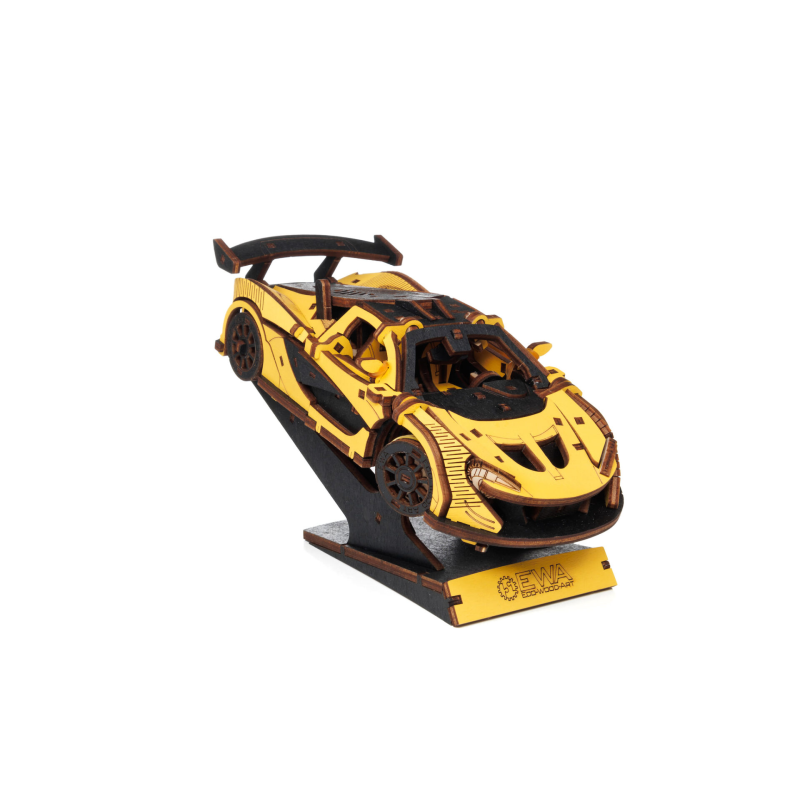004042 - Racing car – Κίτρινο με Κίνηση - Hobbycity.gr - EWA ECO-WOOD-ART