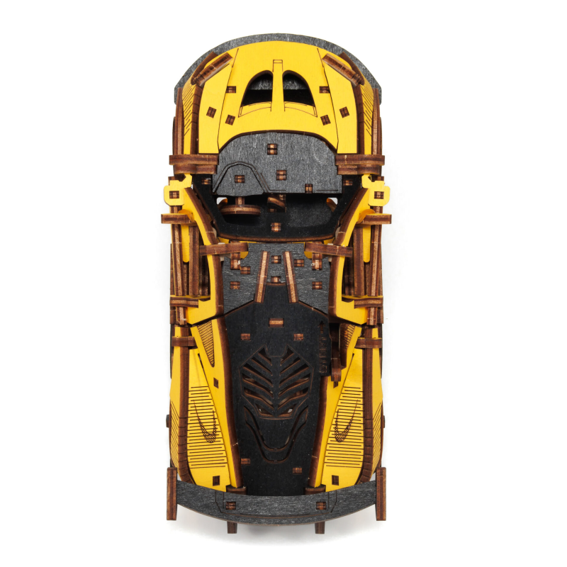 004042 - Racing car – Κίτρινο με Κίνηση - Hobbycity.gr - EWA ECO-WOOD-ART