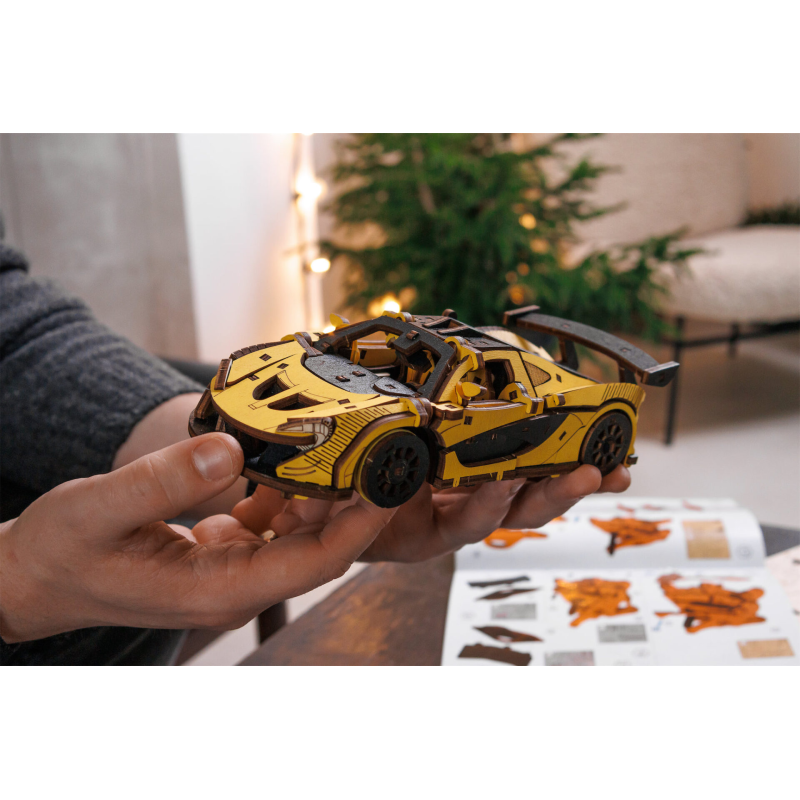 004042 - Racing car – Κίτρινο με Κίνηση - Hobbycity.gr - EWA ECO-WOOD-ART