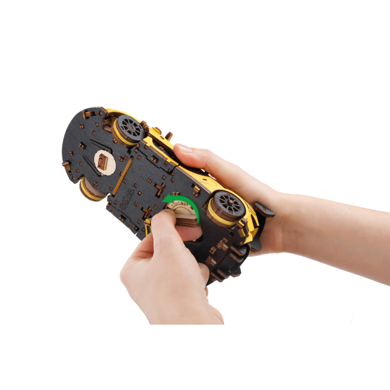 004042 - Racing car – Κίτρινο με Κίνηση - Hobbycity.gr - EWA ECO-WOOD-ART