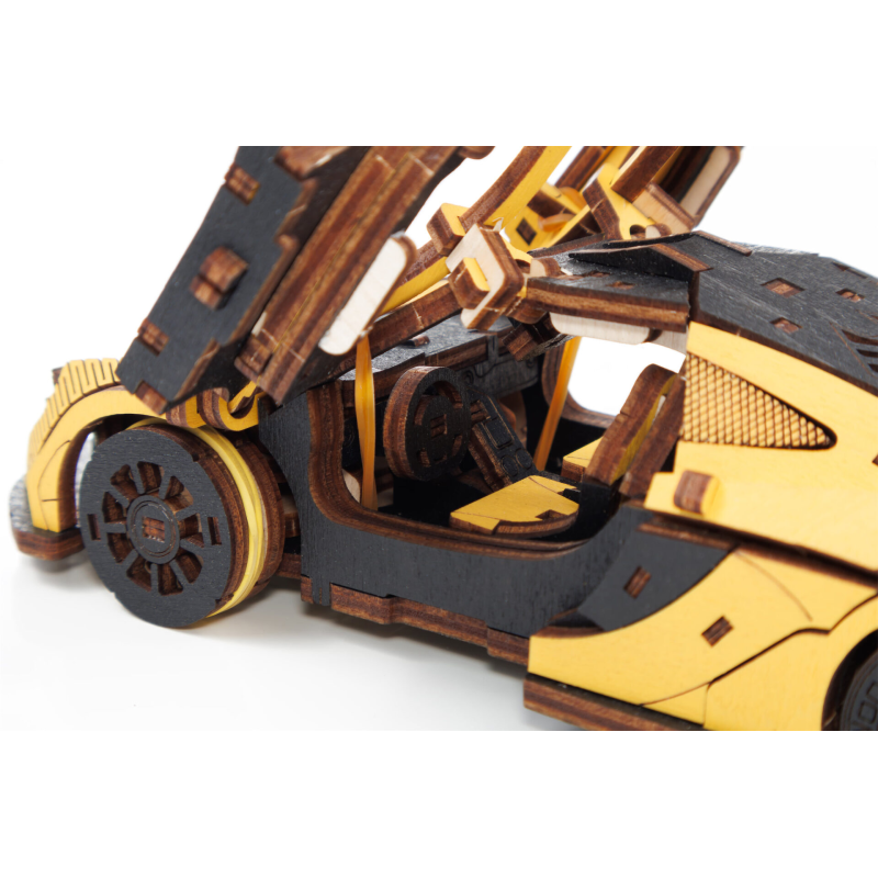 004042 - Racing car – Κίτρινο με Κίνηση - Hobbycity.gr - EWA ECO-WOOD-ART