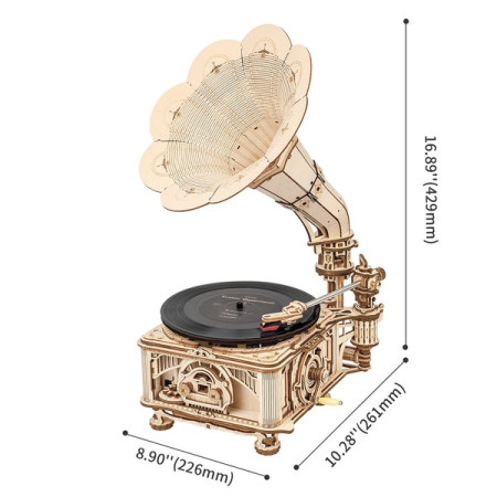 Classical Gramophone με 3 Μελωδίες από Δίσκο Βινυλίου: The merry gent, Memory of a dance, The giant killers