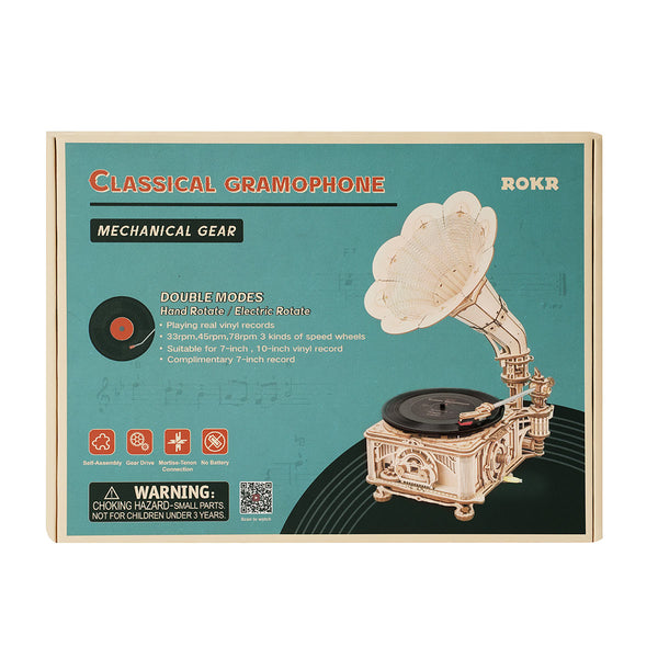 LKB01D - Classical Gramophone (Ηλεκτρική και Χειροκίνητη Λειτουργία Περιστροφής) - Hobbycity.gr - Rokr