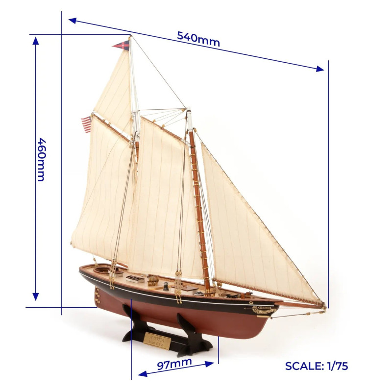 12014 - America 1851 Yacht Model Kit – America’s Cup - Hobbycity.gr - Occre