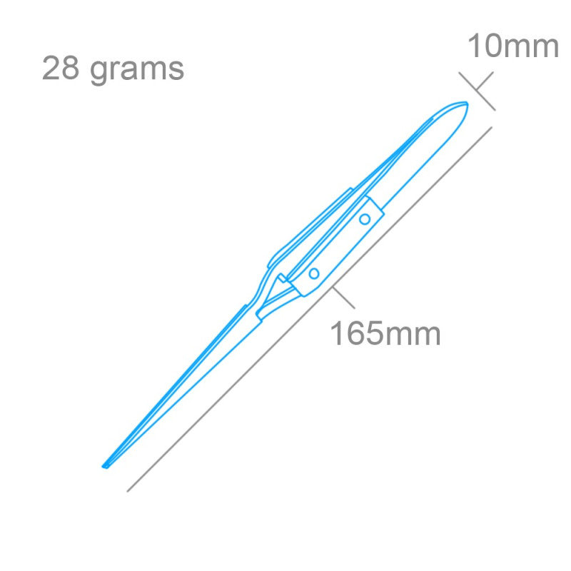 PTW1127 - Reverse Action Tweezers Straight Tip/Fibre Grip (160mm) - Hobbycity.gr - Model Craft