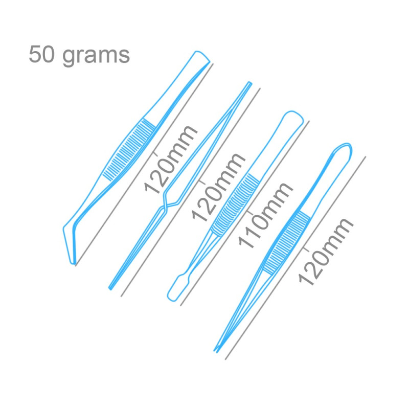 PTW5000 - 4 Pce Stainless Steel Tweezers Set - Hobbycity.gr - Model Craft