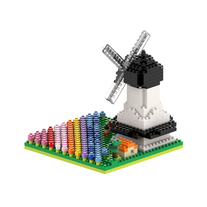 200144 - Windmill with Tulips - Hobbycity.gr - BRIXIES