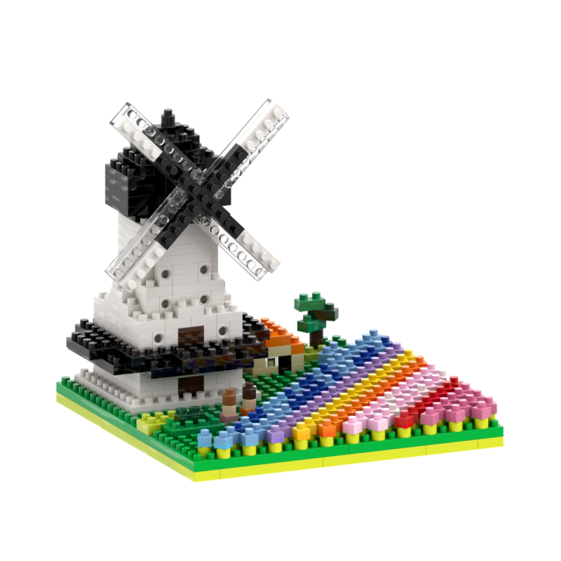 200144 - Windmill with Tulips - Hobbycity.gr - BRIXIES