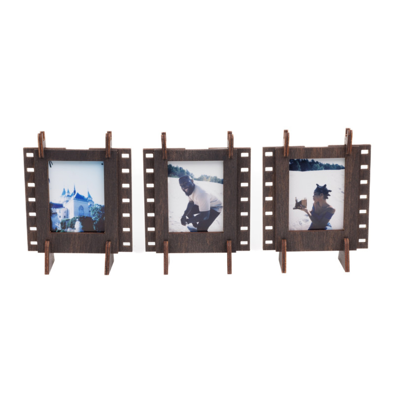 JLK007 - Κορνίζες Φωτογραφιών για Mini Instax Film ~ Βαμμένο Σκούρο Καφέ (σετ 3 τμχ) - Hobbycity.gr - Jolly Look