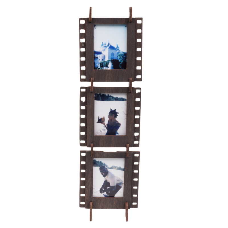 JLK007 - Κορνίζες Φωτογραφιών για Mini Instax Film ~ Βαμμένο Σκούρο Καφέ (σετ 3 τμχ) - Hobbycity.gr - Jolly Look