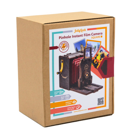 Συναρμολογημένη Pinhole Instant Film Camera SQUARE ~ Βαμμένο Σκούρο Καφέ