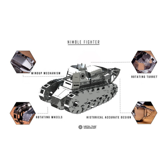 MT010 - Άρμα Nimble Fighter Renault FT-17 - Hobbycity.gr - Metal Time