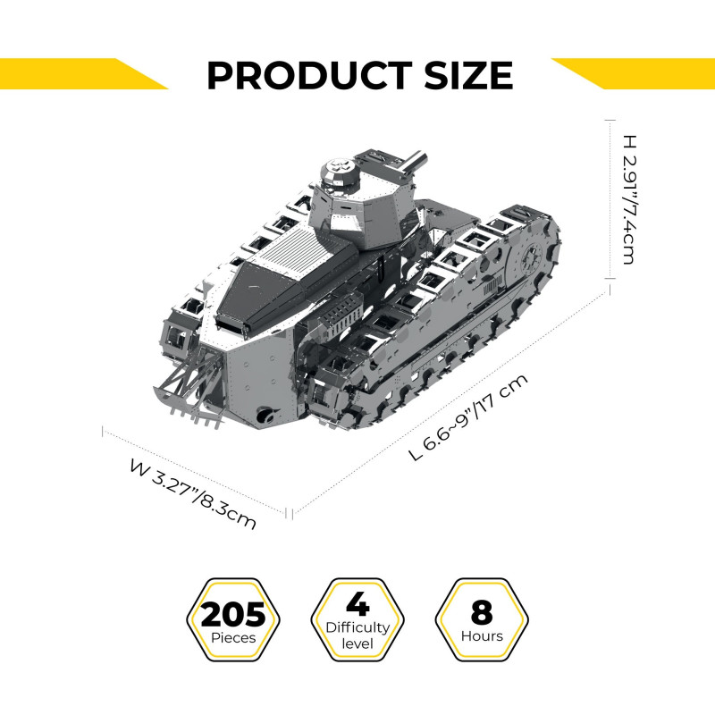 MT010 - Άρμα Nimble Fighter Renault FT-17 - Hobbycity.gr - Metal Time