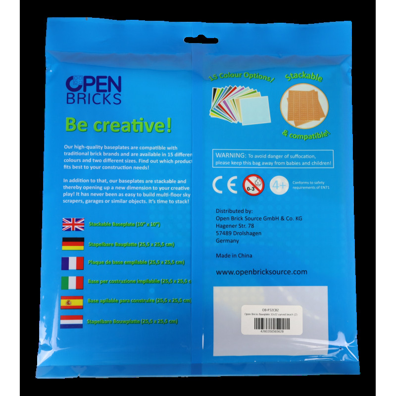 OBP32CB2 - Open Bricks Βάση Κατασκευής Curved beach (2 τμχ) - Hobbycity.gr - Open Brick Source