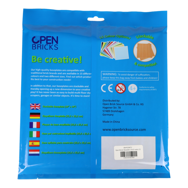 OBP32WT2 - Open Bricks Βάση Κατασκευής Νερό ~ Water (2 τμχ) - Hobbycity.gr - Open Brick Source