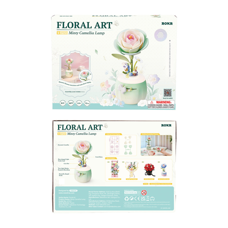 AF02S - Minty Camellia Lamp DIY 3D Flower Night Light - Hobbycity.gr - Rokr