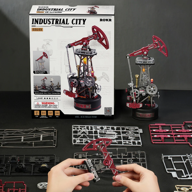 CGL03 - Oil Pump Jack Mechanical 3D Puzzle - Hobbycity.gr - Rokr