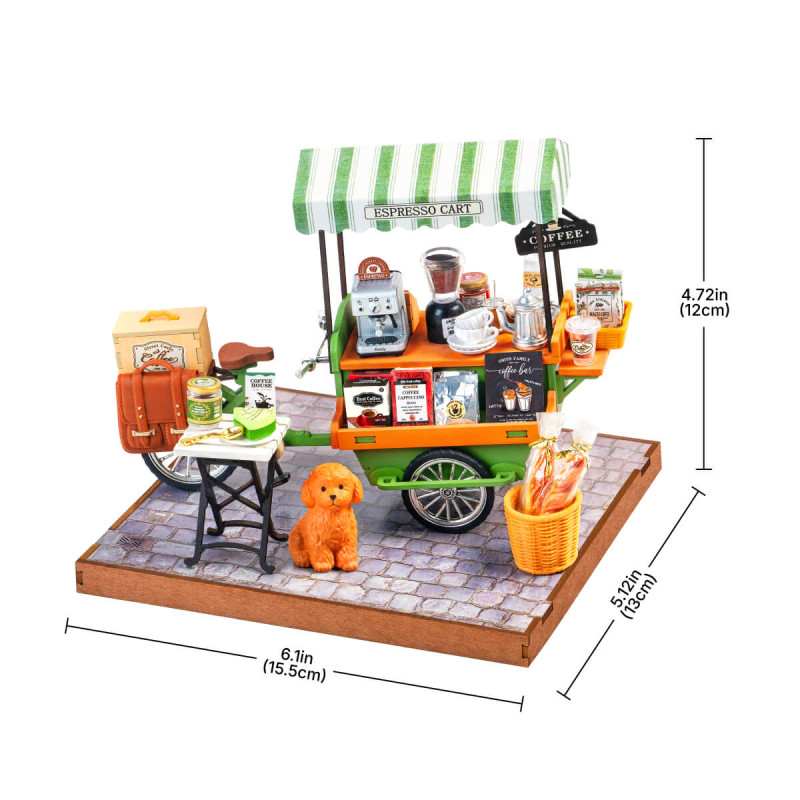 DG182 - Aromatic Coffee Cart DIY Miniature House - Hobbycity.gr - RoLife