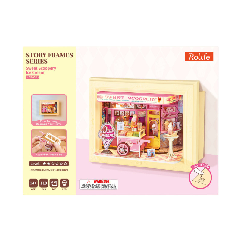 DP002 - Sweet Scoopery Ice Cream 3D Wooden Puzzle με Φωτισμό - Hobbycity.gr - RoLife