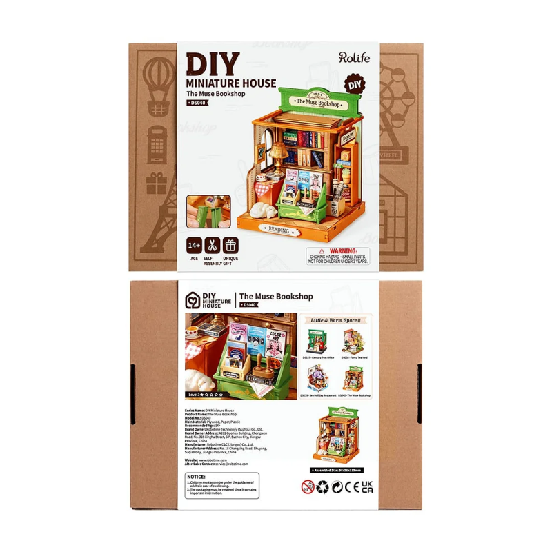 DS040 - The Muse Bookshop DIY Miniature House - Hobbycity.gr - RoLife