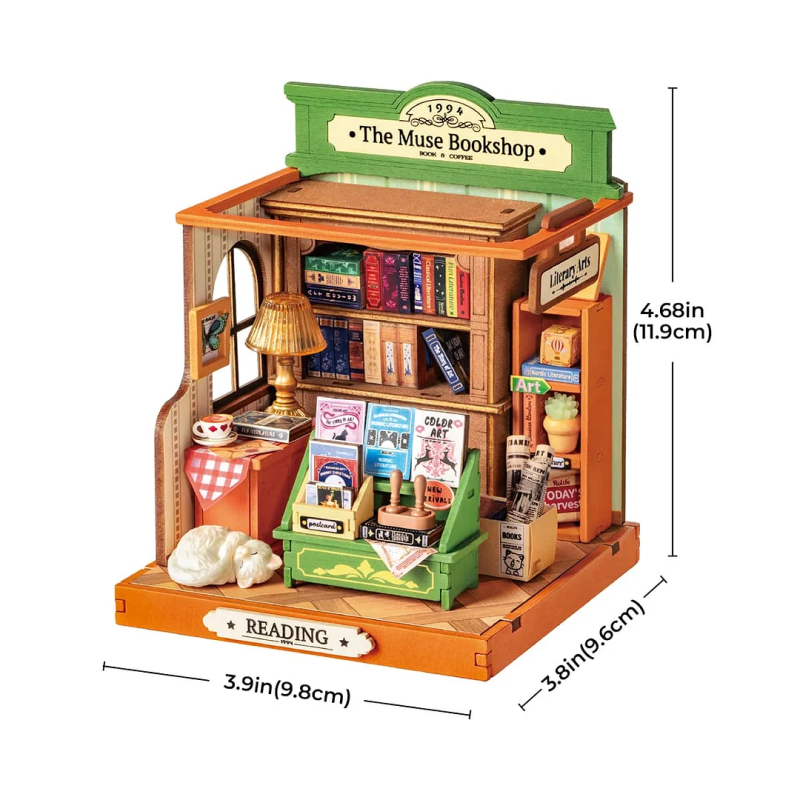 DS040 - The Muse Bookshop DIY Miniature House - Hobbycity.gr - RoLife