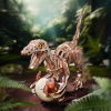 LD01 - Velociraptor Mechanical 3D Wooden Puzzle - Hobbycity.gr - Rokr
