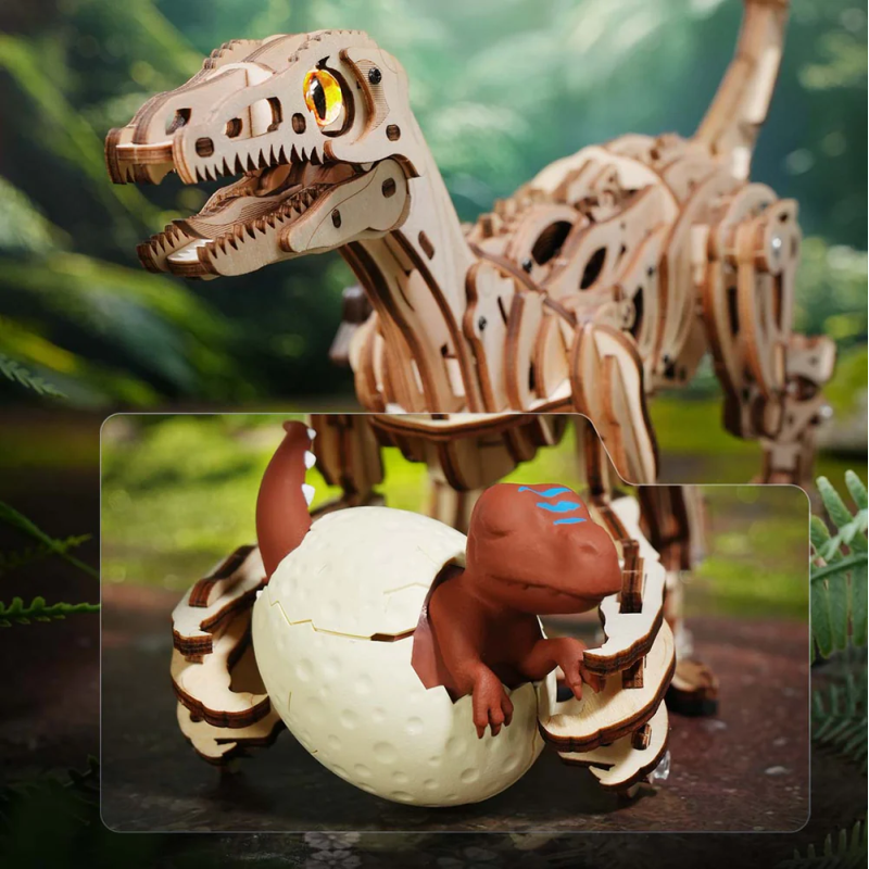 LD01 - Velociraptor Mechanical 3D Wooden Puzzle - Hobbycity.gr - Rokr