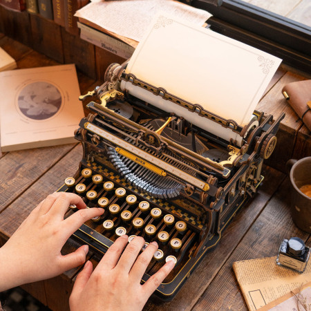 Mechanical Typewriter Wooden 3D Puzzle (Classic Version)