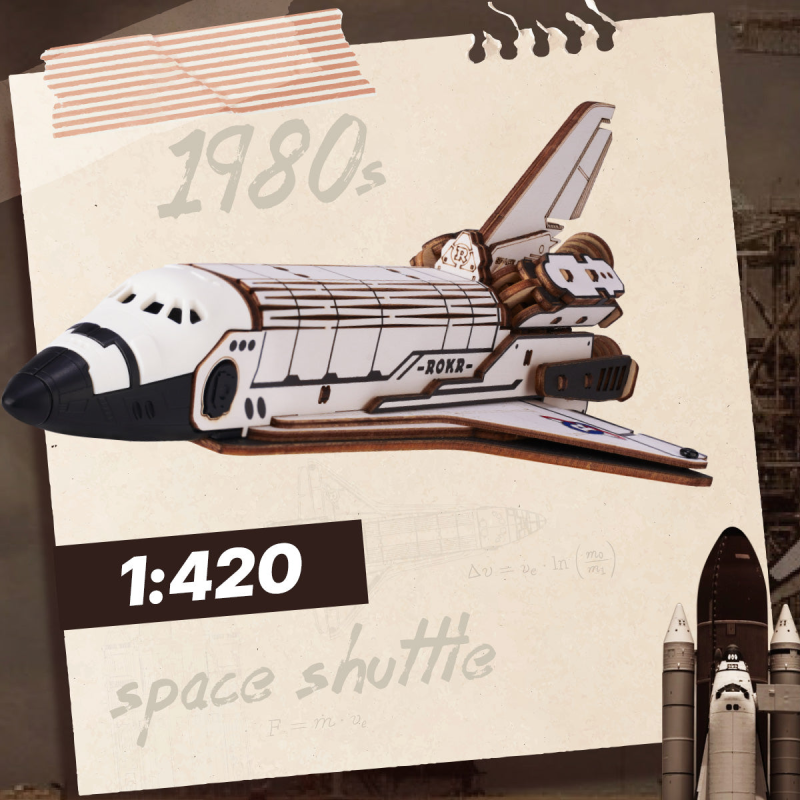 LKA02 - Space Shuttle 3D Wooden Puzzle - Hobbycity.gr - Rokr