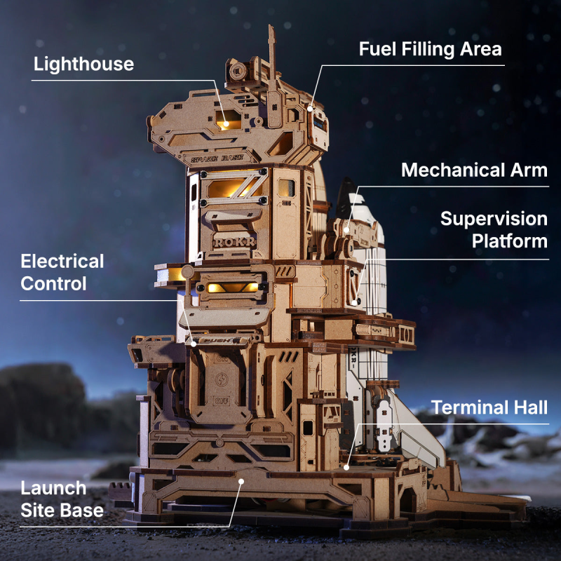 LKA02 - Space Shuttle 3D Wooden Puzzle - Hobbycity.gr - Rokr