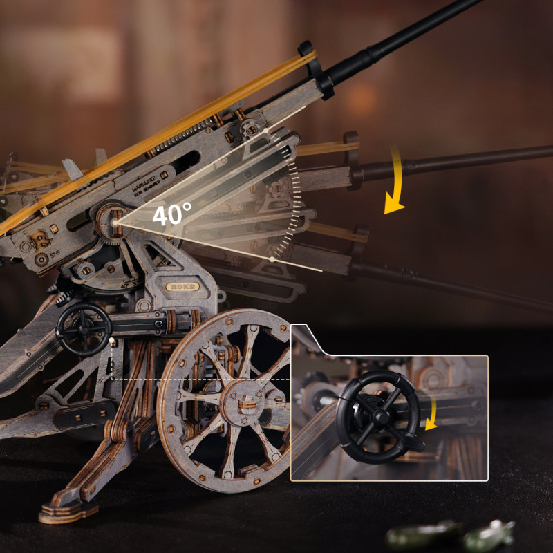 LQM01 - Anti-aircraft Gun Wooden 3D Puzzle - Hobbycity.gr - Rokr
