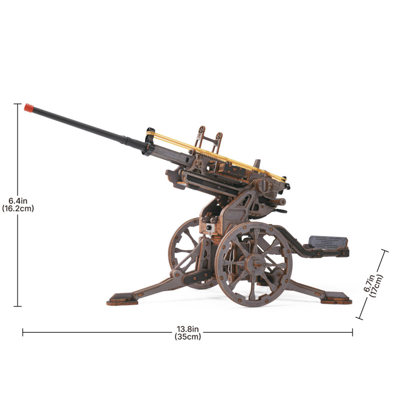 LQM01 - Anti-aircraft Gun Wooden 3D Puzzle - Hobbycity.gr - Rokr