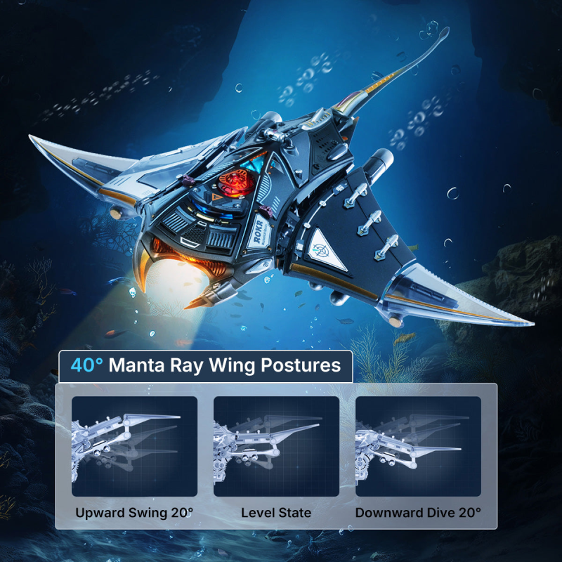 MI06 - Manta Ray Mechanical 3D Puzzle Kit - Hobbycity.gr - Rokr