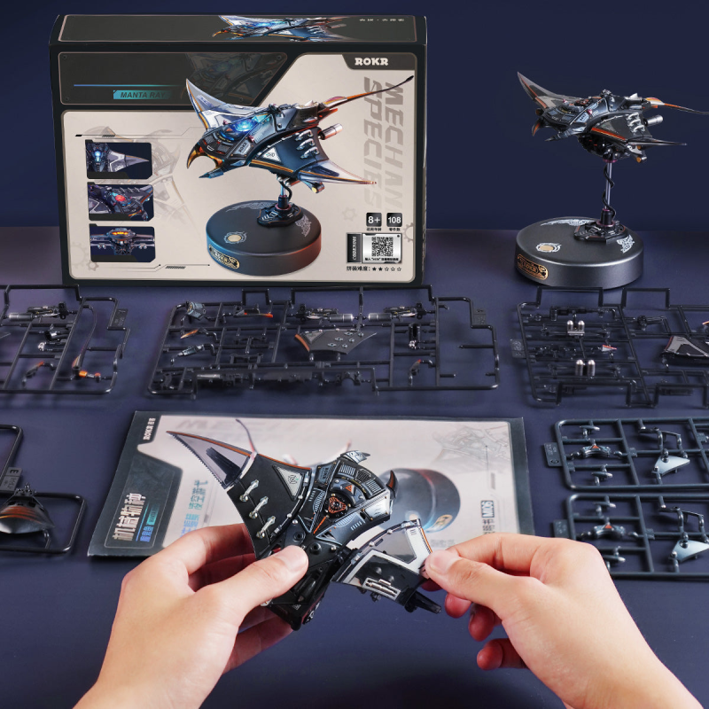 MI06 - Manta Ray Mechanical 3D Puzzle Kit - Hobbycity.gr - Rokr