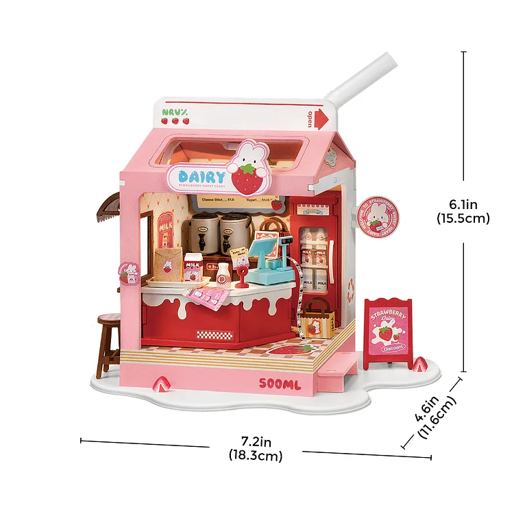 DS034 - Strawberry Milk Box με φωτισμό - Hobbycity.gr - RoLife