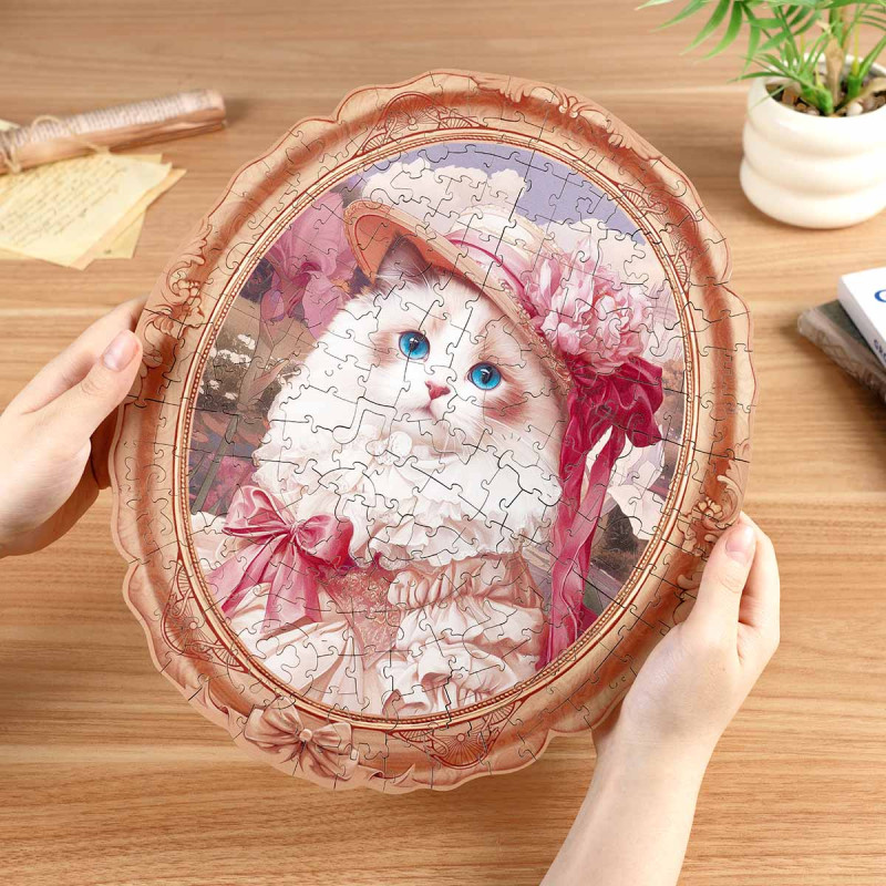 TA005 - Springtime Kitty Portrait Wooden Jigsaw Puzzle - Hobbycity.gr - Rowood