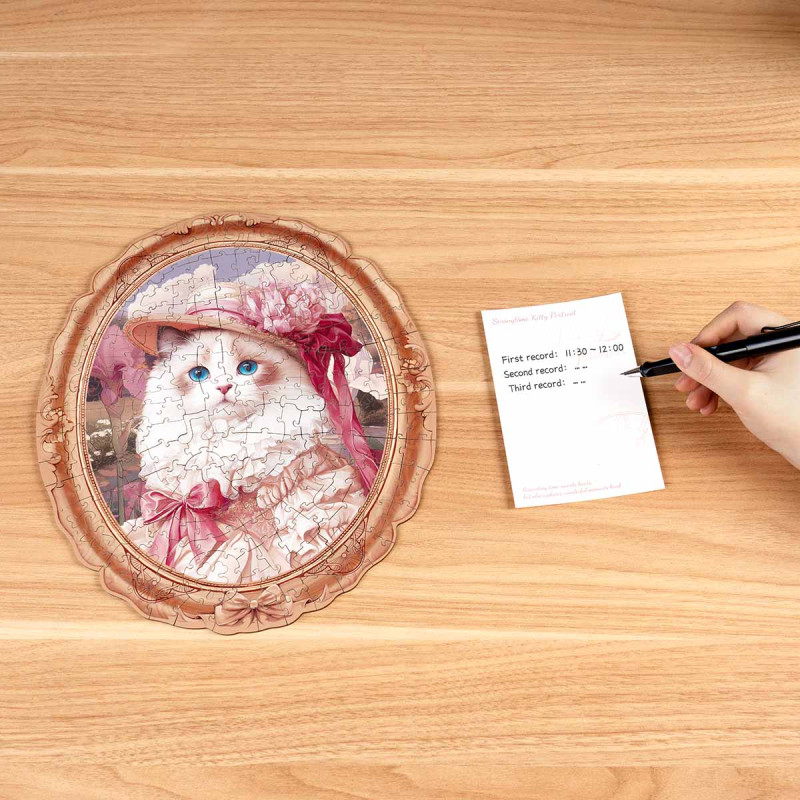 TA005 - Springtime Kitty Portrait Wooden Jigsaw Puzzle - Hobbycity.gr - Rowood