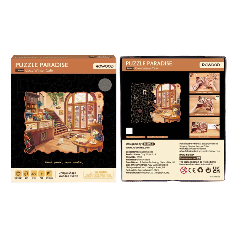 TA006 - Cozy Winter Café Wooden Jigsaw Puzzle - Hobbycity.gr - Rowood