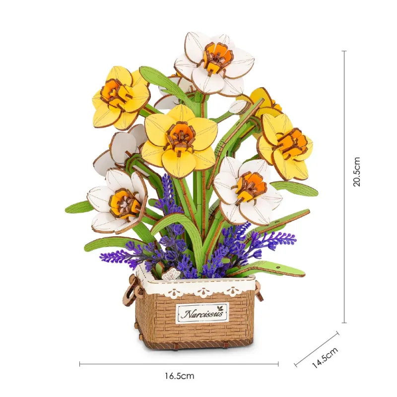 TF002 - Narcissus DIY Flower Bouquet Wooden 3D Puzzle - Hobbycity.gr - Rokr