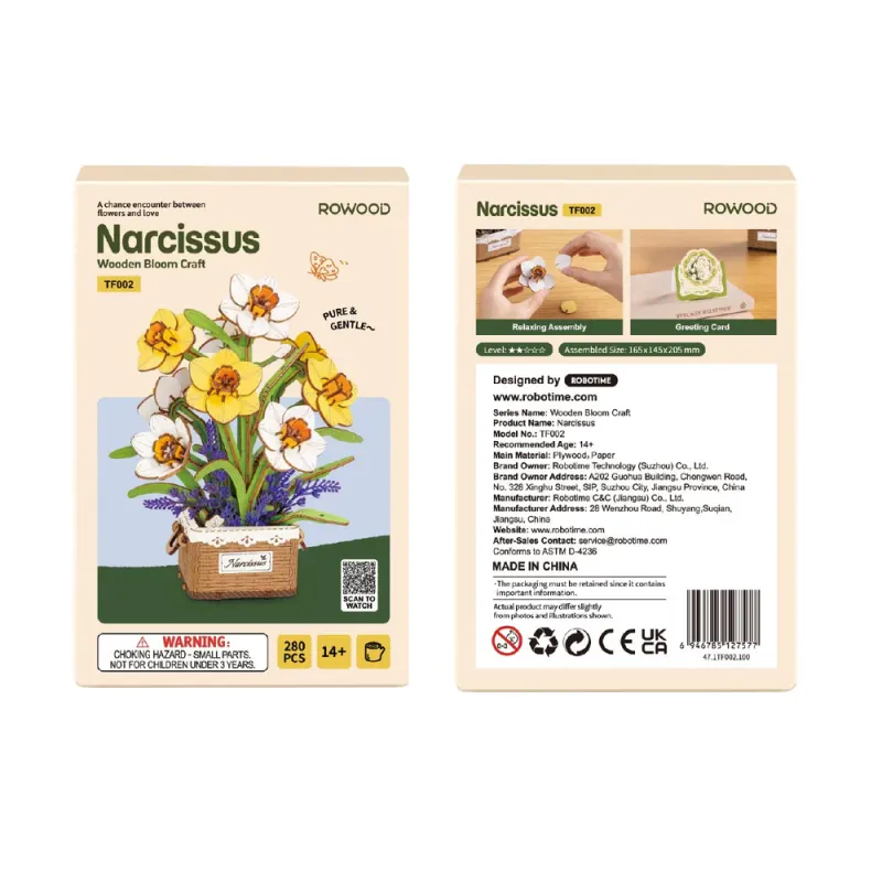 TF002 - Narcissus DIY Flower Bouquet Wooden 3D Puzzle - Hobbycity.gr - Rokr
