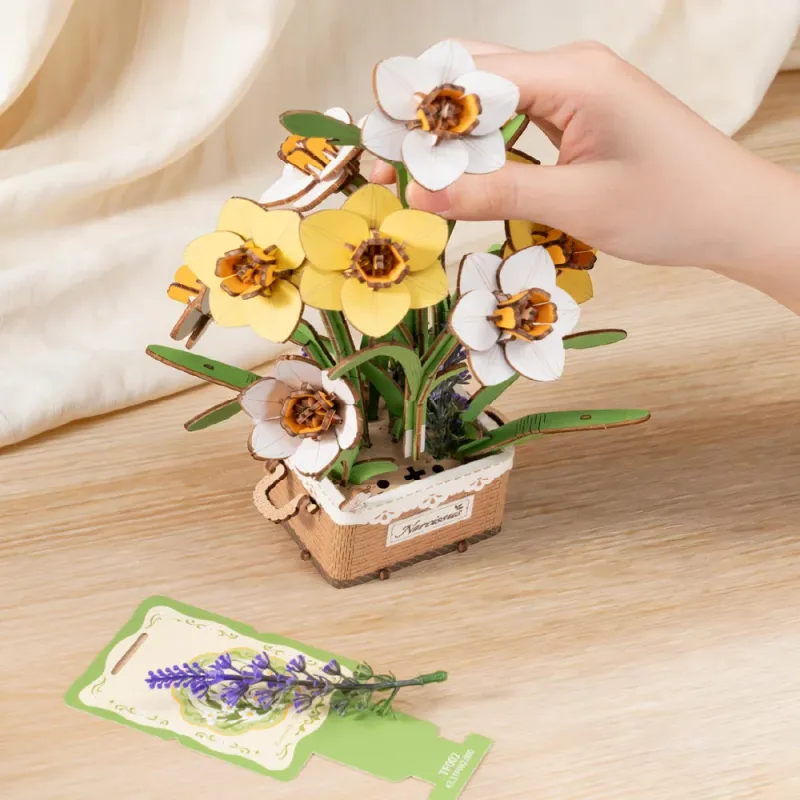TF002 - Narcissus DIY Flower Bouquet Wooden 3D Puzzle - Hobbycity.gr - Rokr